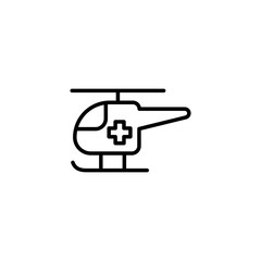ambulance helicopter icon on white background