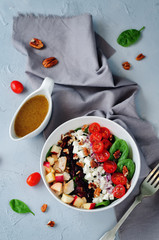 Chicken spinach apple tomato goat cheese salad