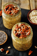 Pumpkin Chia seeds overnight oats with pecans