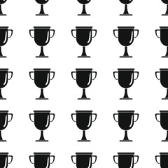 Awards sport winner black simple silhouette cup vector seamless pattern. Silhouette stylish texture. Repeating awards seamless pattern background for winner sport design and web