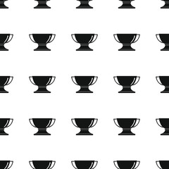 Awards sport winner black simple silhouette cup vector seamless pattern. Silhouette stylish texture. Repeating awards seamless pattern background for winner sport design and web