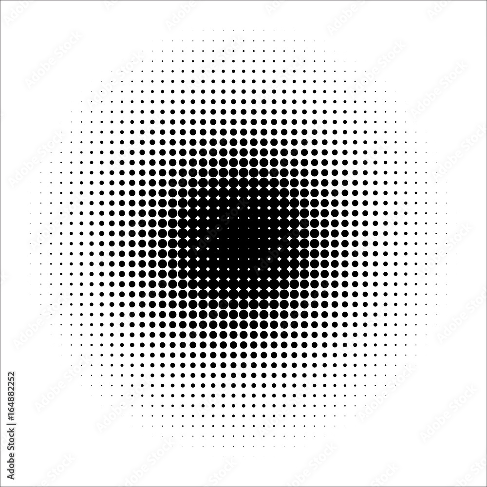 Poster vector retro style dotwork background. abstract dotted stippling engraving texture