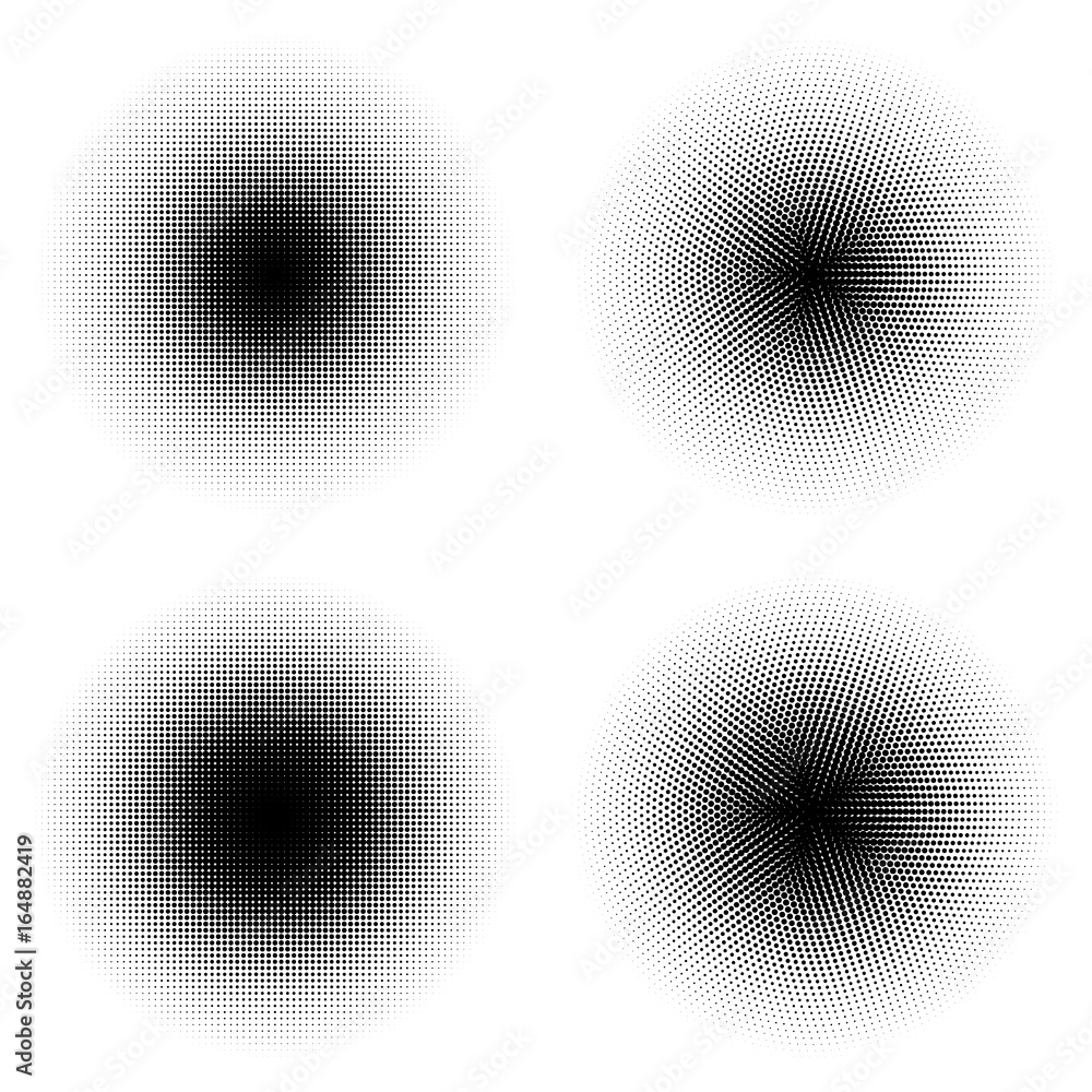 Poster vector retro style dotwork background. abstract dotted stippling engraving texture
