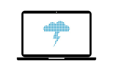 Pixel Icon Laptop - Gewitterwolke