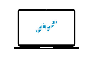 Pixel Icon Laptop - Kurs steigend