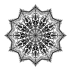 Flower Mandala, Vintage decorative elements, Oriental pattern, vector illustration,