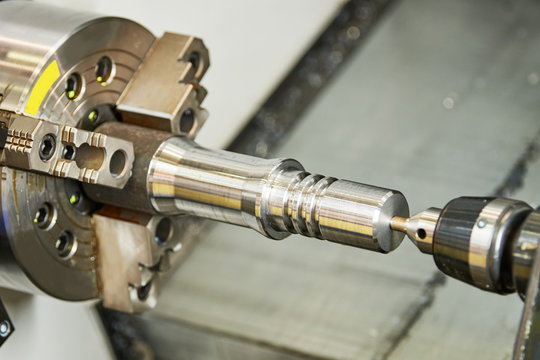 industrial metalworking cutting process on lathe machine