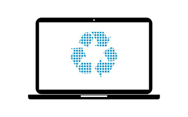 Pixel Icon Laptop - Recycling