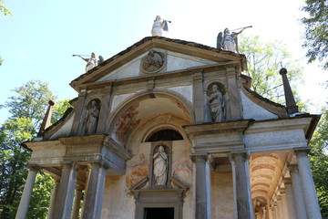 Fototapeta na wymiar Chapel in Sacro Monte d'Orta a pilgrimage site at Lake Orta, Piedmont Italy
