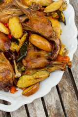 roasted chicken with potato