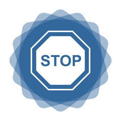 App Icon blau Stopschild