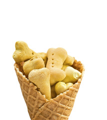 circle frame of dog cookies. isolated on a white background. Clipping Path.