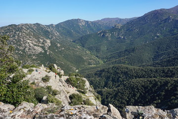 Fototapeta na wymiar The valley of Lavail in the Pyrenees Orientales, massif des Alberes, Sorede, Roussillon, south of France