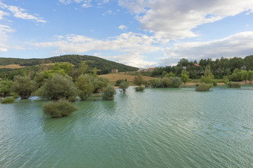 Fototapeta premium The Alloz reservoir in Lerate, Navarra, Spain