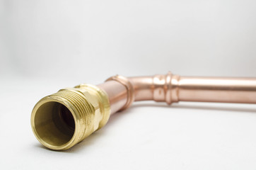 Plumbing  pipes of copper and brass