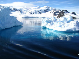 Obrazy na Szkle  Góry lodowe i góry, Antarktyda