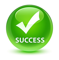 Success (validate icon) glassy green round button