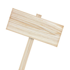 Wooden sign isolated on white background