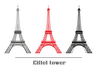Set of vector Eiffel tower