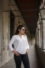 young woman standing confident