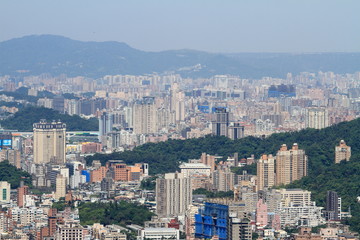 Naklejka premium 猫空から見た台北市街