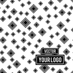 Geometric seamless pattern. Abstract vector background. Triangles black and white background.