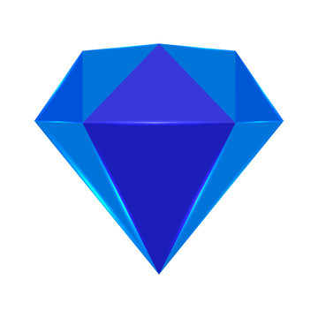 blue diamond on white background. vector illustration