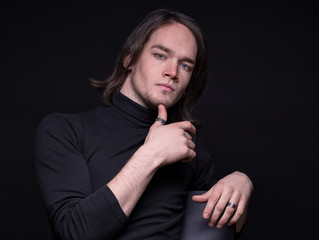 Portrait of thoughtful brunette young man