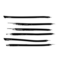 Set of black paint, ink brush strokes, lines. Dirty artistic design elements. Vector eps10.