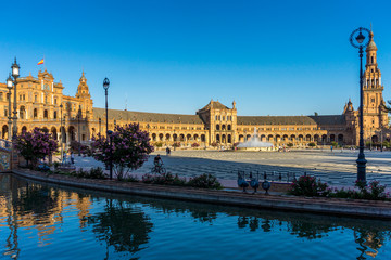 The plaza de espana in Seville, Spain, Europe