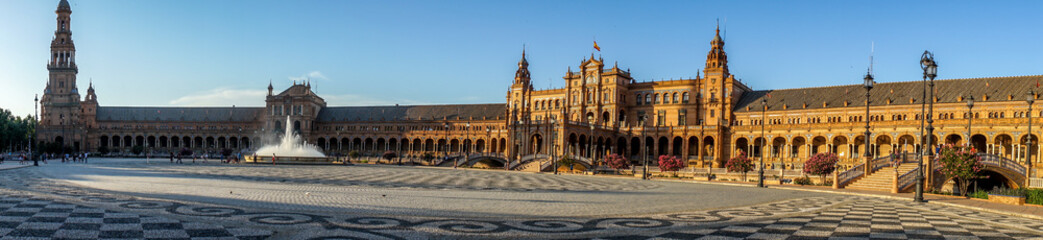 Fototapeta premium Panoroma of plaza de espana in Seville, Spain, Europe