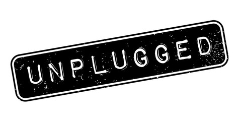 Unplugged rubber stamp. Grunge design with dust scratches. Effects can be easily removed for a clean, crisp look. Color is easily changed.