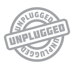 Unplugged rubber stamp. Grunge design with dust scratches. Effects can be easily removed for a clean, crisp look. Color is easily changed.