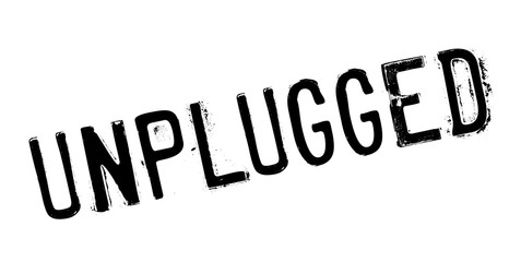 Unplugged rubber stamp. Grunge design with dust scratches. Effects can be easily removed for a clean, crisp look. Color is easily changed.