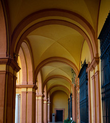 Fototapeta premium Ochre ceiling of a building in Seville, Spain, Europe