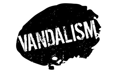 Vandalism rubber stamp. Grunge design with dust scratches. Effects can be easily removed for a clean, crisp look. Color is easily changed.