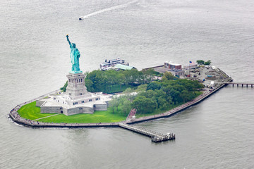 Aerial shot from the Statue of Liberty