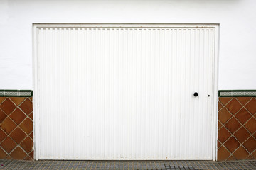 white garage door