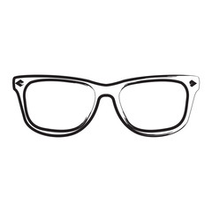 Isolated outline of glasses on a white background, Vector illustration