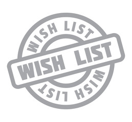 Wish List rubber stamp. Grunge design with dust scratches. Effects can be easily removed for a clean, crisp look. Color is easily changed.