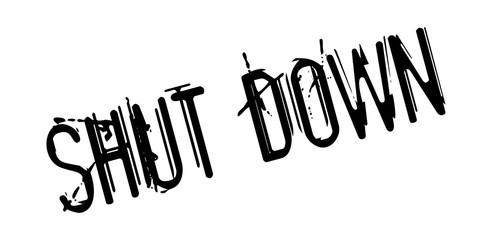 Fototapeta premium Shut Down rubber stamp. Grunge design with dust scratches. Effects can be easily removed for a clean, crisp look. Color is easily changed.