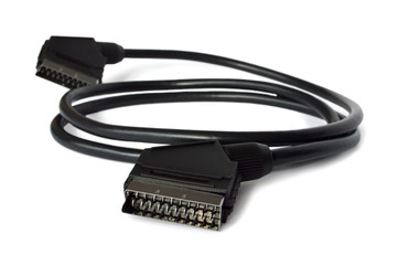 Scart cable isolated on white background