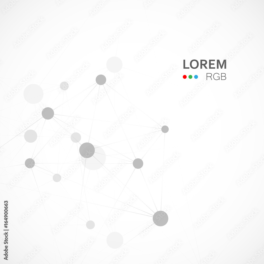 Poster abstract science background with connecting dots and lines