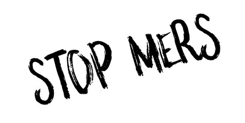 Stop Mers rubber stamp. Grunge design with dust scratches. Effects can be easily removed for a clean, crisp look. Color is easily changed.