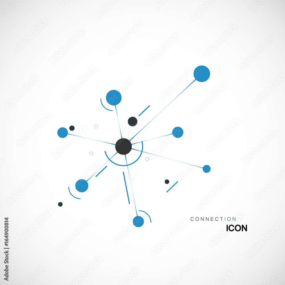 Poster Lines background dots with connections for your design. Molecule and communication background. Vector illustration