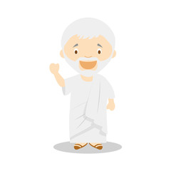 Seneca cartoon character. Vector Illustration. Kids History Collection.