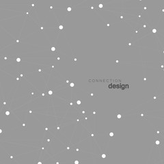 Fototapeta premium Abstract connect polygonal network background with dots and lines