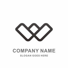 Monogram Letter W Geometric Square Cube Architecture Construction Business Company Stock Vector Logo Design Template 