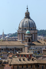Obraz premium ROME, ITALY - JUNE 22, 2017: Amazing view to Fountain of Neptune at Piazza del Popolo in city of Rome, Italy