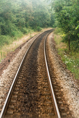 Fototapeta na wymiar Railroad track, train point of view